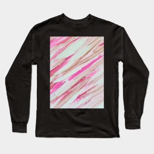 Pink and Gold Streaks Long Sleeve T-Shirt